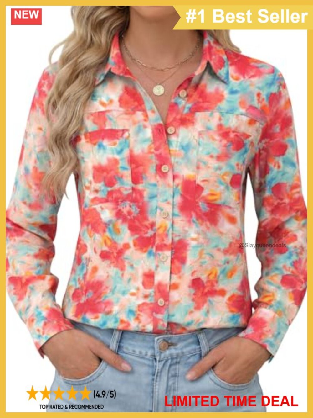 Oversized Button Down Shirt Long Sleeve Cotton Casual Blouse